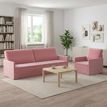 vidaXL Sofa Set 2 pcs Pink Velvet