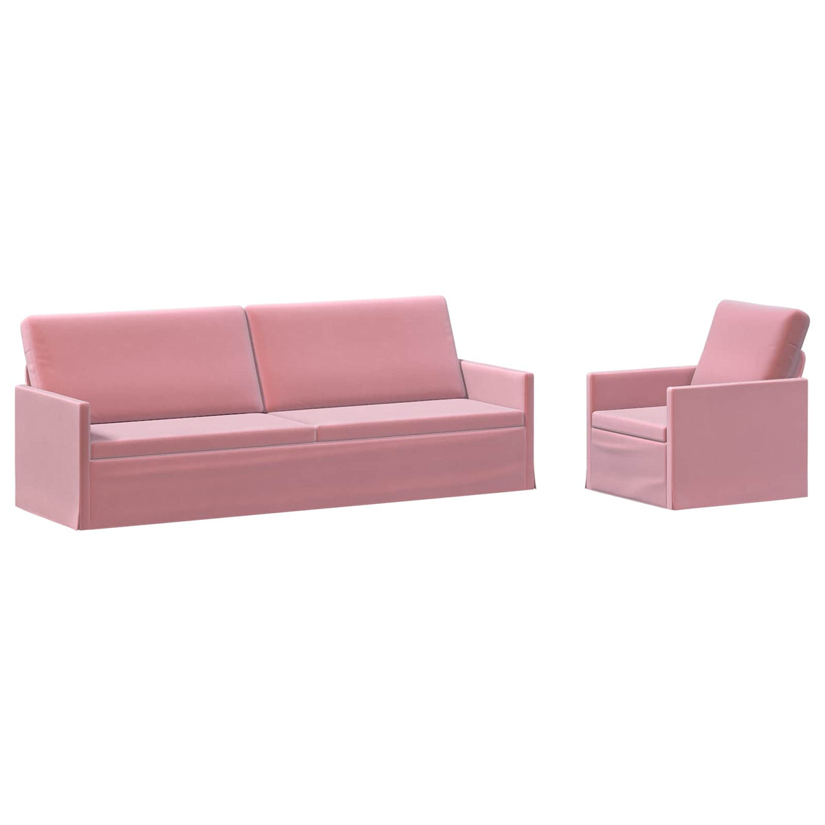 vidaXL Sofa Set 2 pcs Pink Velvet