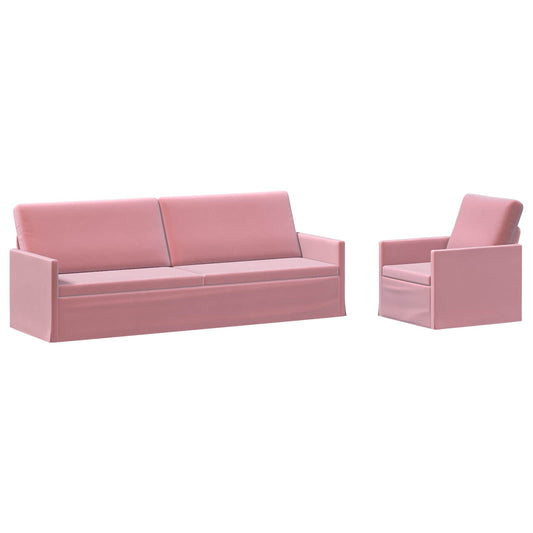 vidaXL Sofa Set 2 pcs Pink Velvet