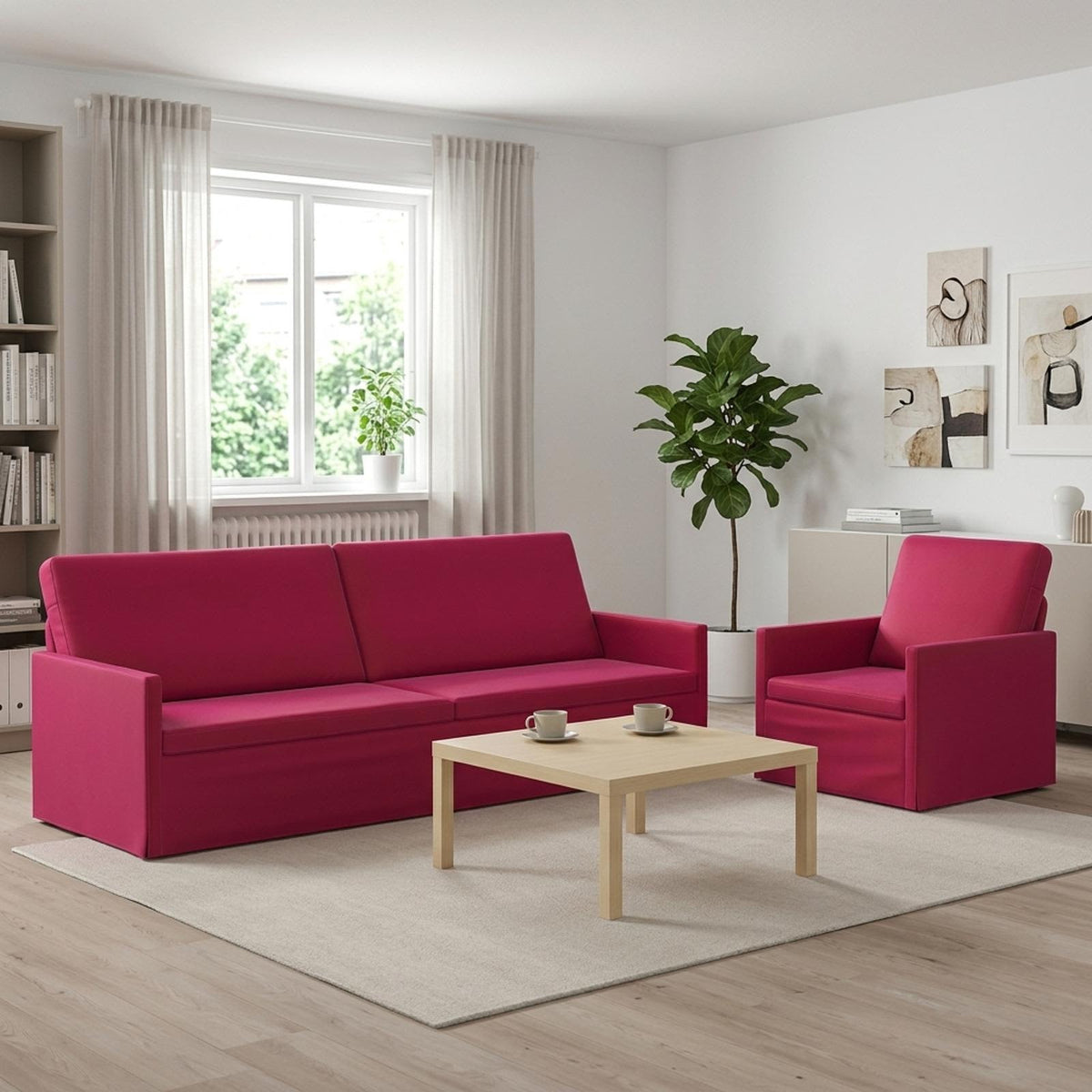 vidaXL Sofa Set 2 pcs Wine Red Velvet