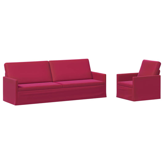vidaXL Sofa Set 2 pcs Wine Red Velvet