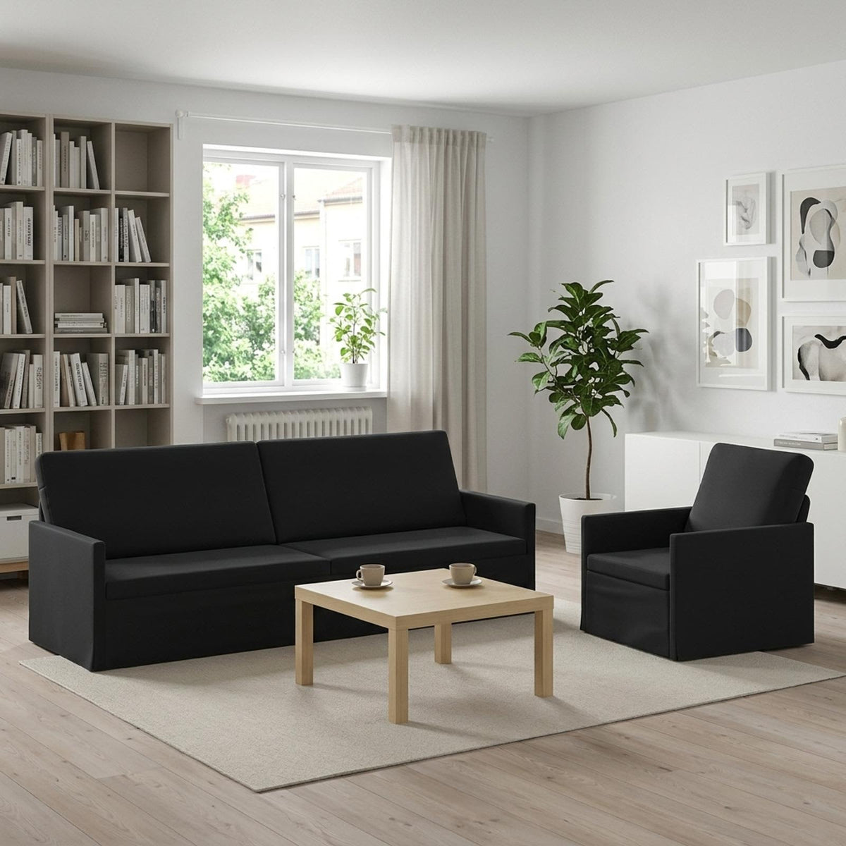 vidaXL Sofa Set 2 pcs Black Velvet