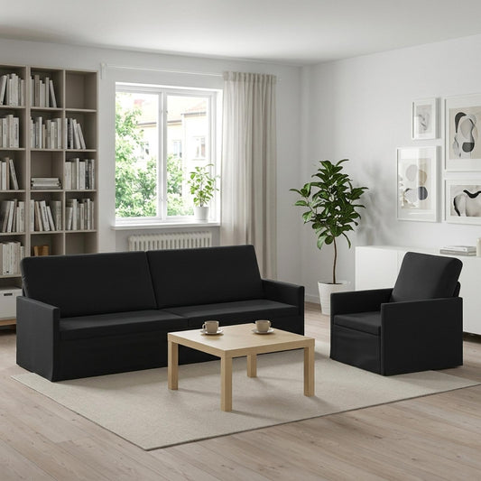 vidaXL Sofa Set 2 pcs Black Velvet