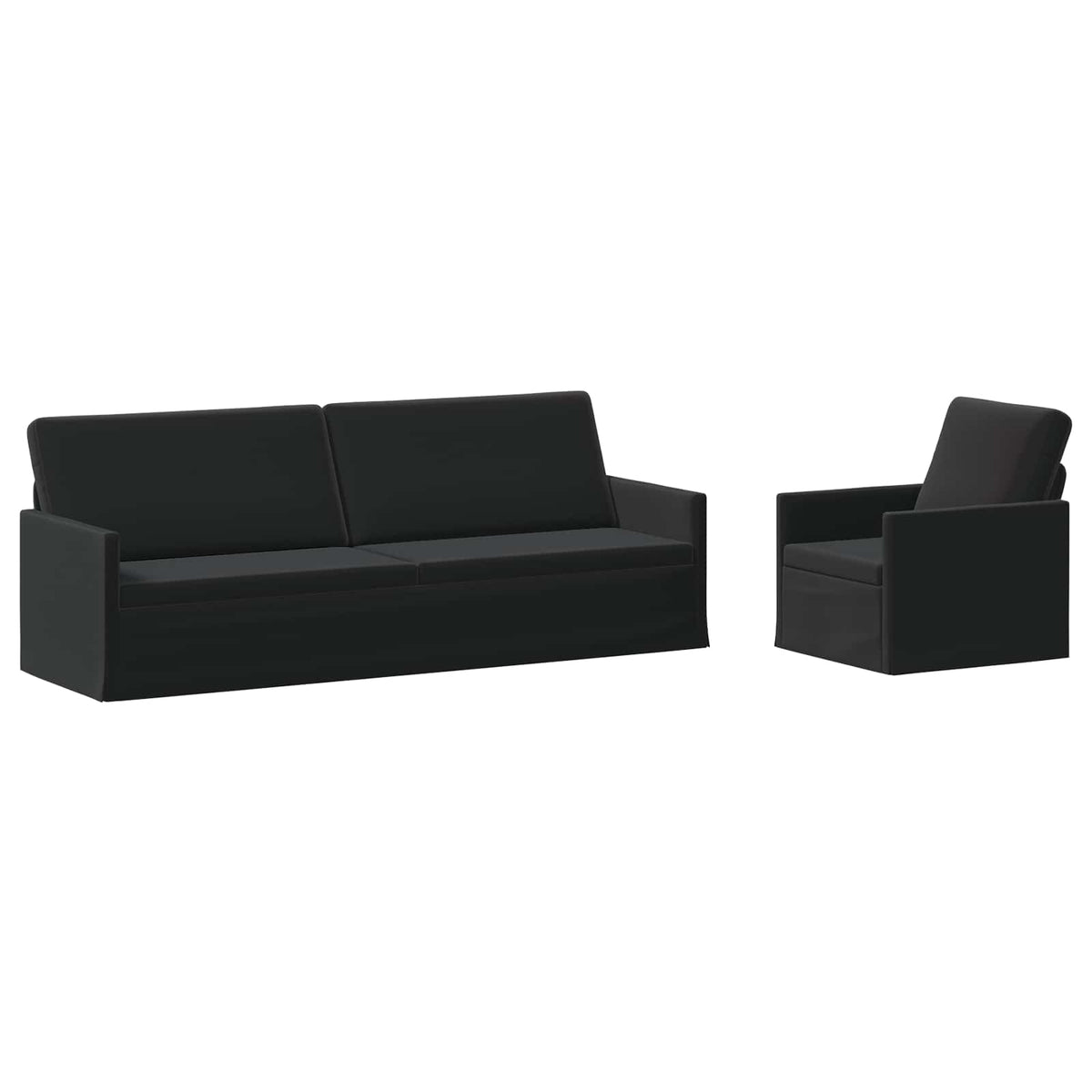 vidaXL Sofa Set 2 pcs Black Velvet