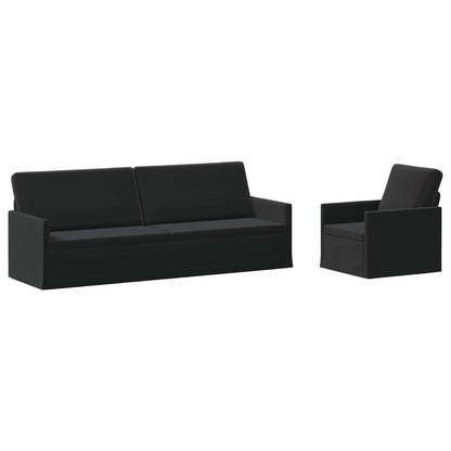vidaXL Sofa Set 2 pcs Black Velvet