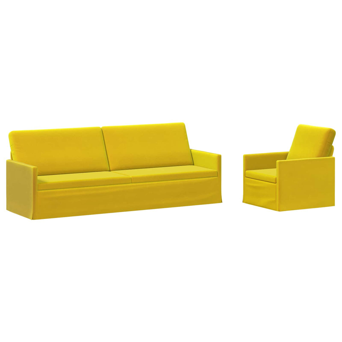 vidaXL Sofa Set 2 pcs Yellow Velvet