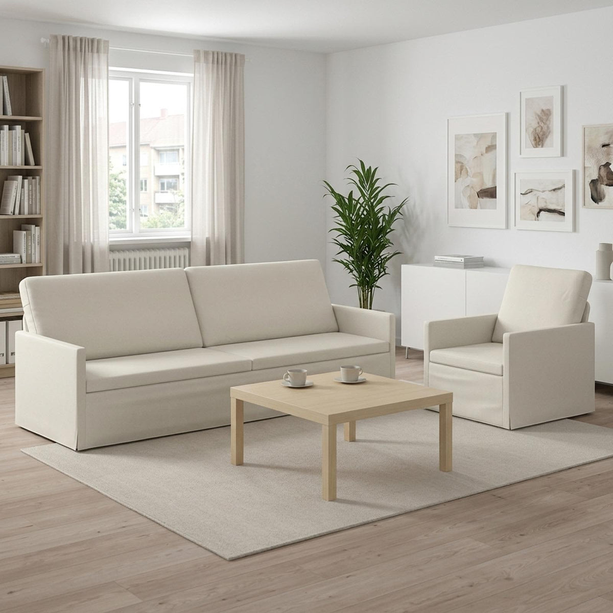 vidaXL Sofa Set 2 pcs Cream Velvet