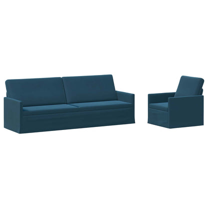 vidaXL Sofa Set 2 pcs Blue Velvet