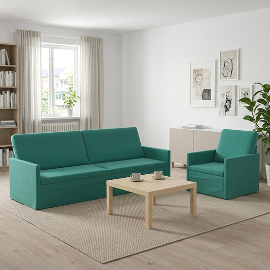 vidaXL Sofa Set 2 pcs Turquoise Velvet