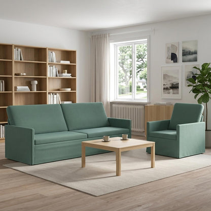 vidaXL Sofa Set 2 pcs Sea Green Velvet