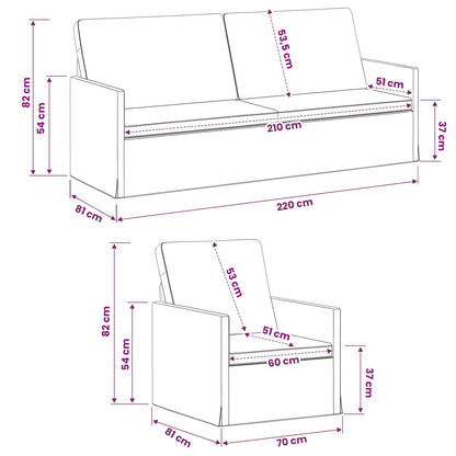 vidaXL Sofa Set 2 pcs Police Blue Velvet