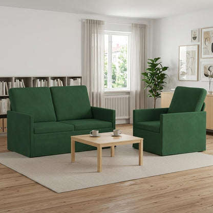 vidaXL Sofa Set 2 pcs Jungle Green Corduroy Fabric