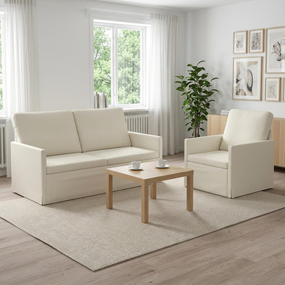 vidaXL Sofa Set 2 pcs Cream Corduroy Fabric