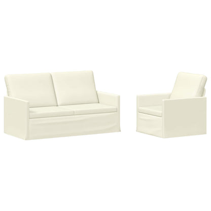 vidaXL Sofa Set 2 pcs Cream Corduroy Fabric