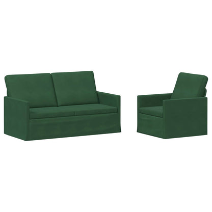 vidaXL Sofa Set 2 pcs Jungle Green Corduroy Fabric