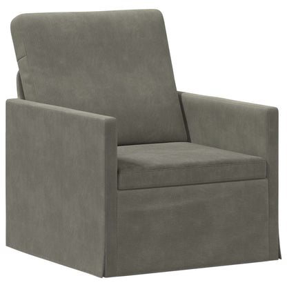 vidaXL Sofa Set 2 pcs Light Grey Corduroy Fabric