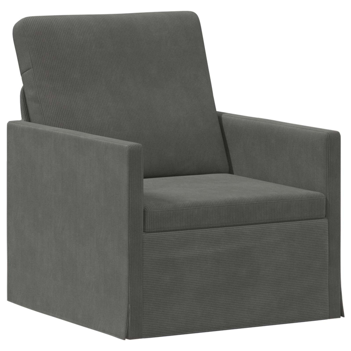 vidaXL Sofa Set 2 pcs Dark Grey Corduroy Fabric