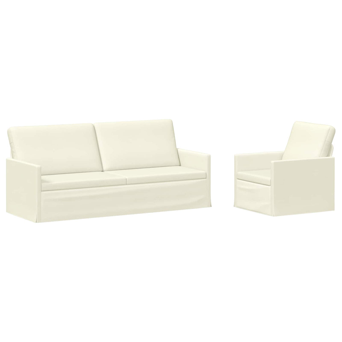 vidaXL Sofa Set 2 pcs Cream Corduroy Fabric