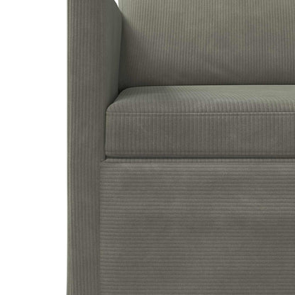 vidaXL Sofa Set 2 pcs Light Grey Corduroy Fabric