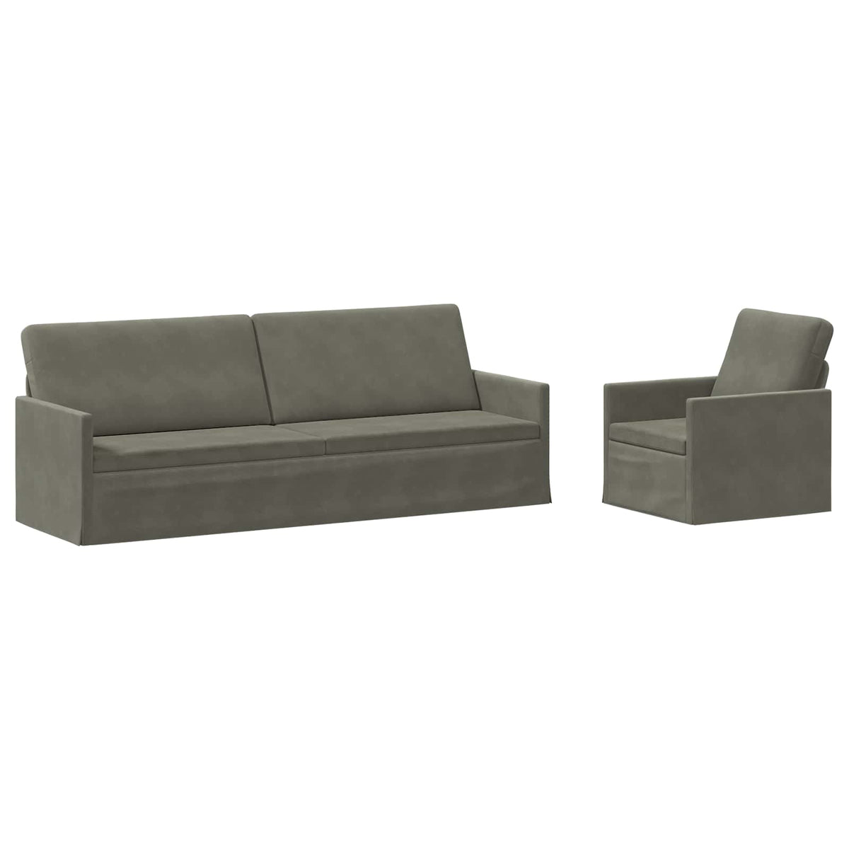 vidaXL Sofa Set 2 pcs Light Grey Corduroy Fabric