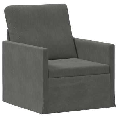 vidaXL Sofa Set 2 pcs Dark Grey Corduroy Fabric