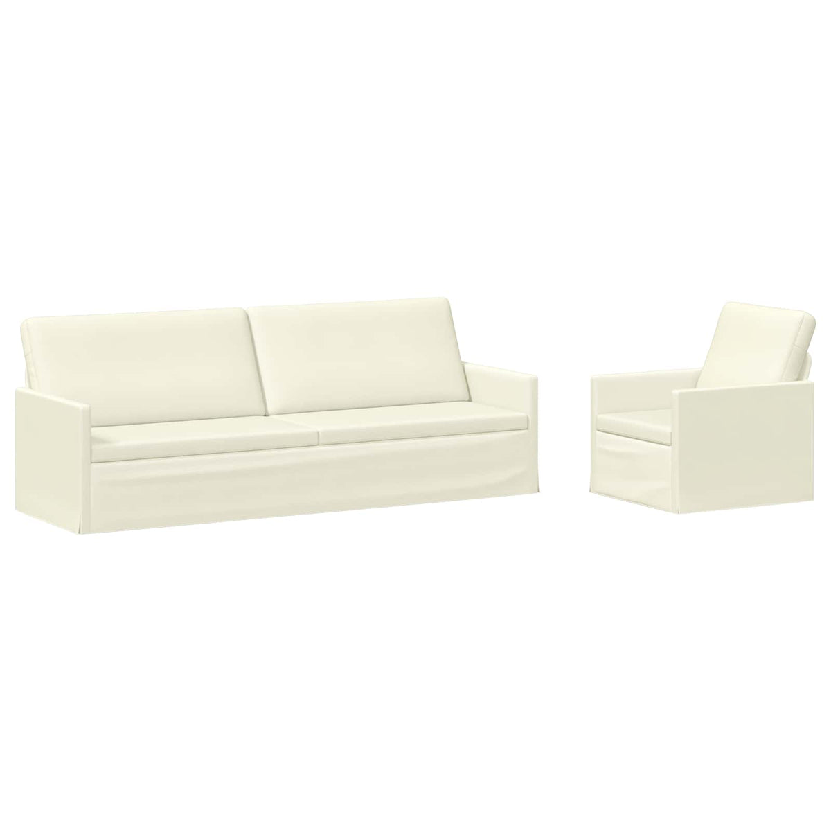vidaXL Sofa Set 2 pcs Cream Corduroy Fabric