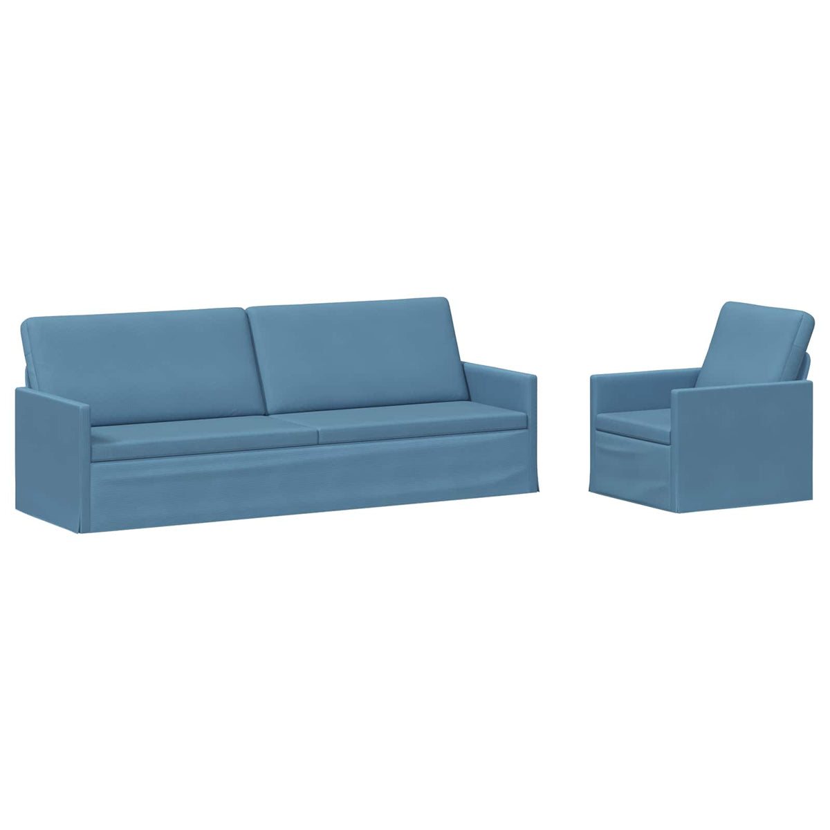 vidaXL Sofa Set 2 pcs Blue Corduroy Fabric