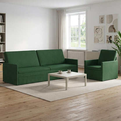 vidaXL Sofa Set 2 pcs Jungle Green Corduroy Fabric