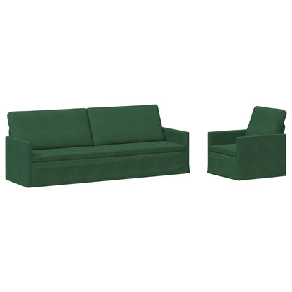 vidaXL Sofa Set 2 pcs Jungle Green Corduroy Fabric