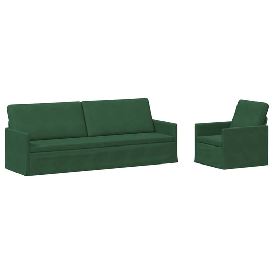 vidaXL Sofa Set 2 pcs Jungle Green Corduroy Fabric