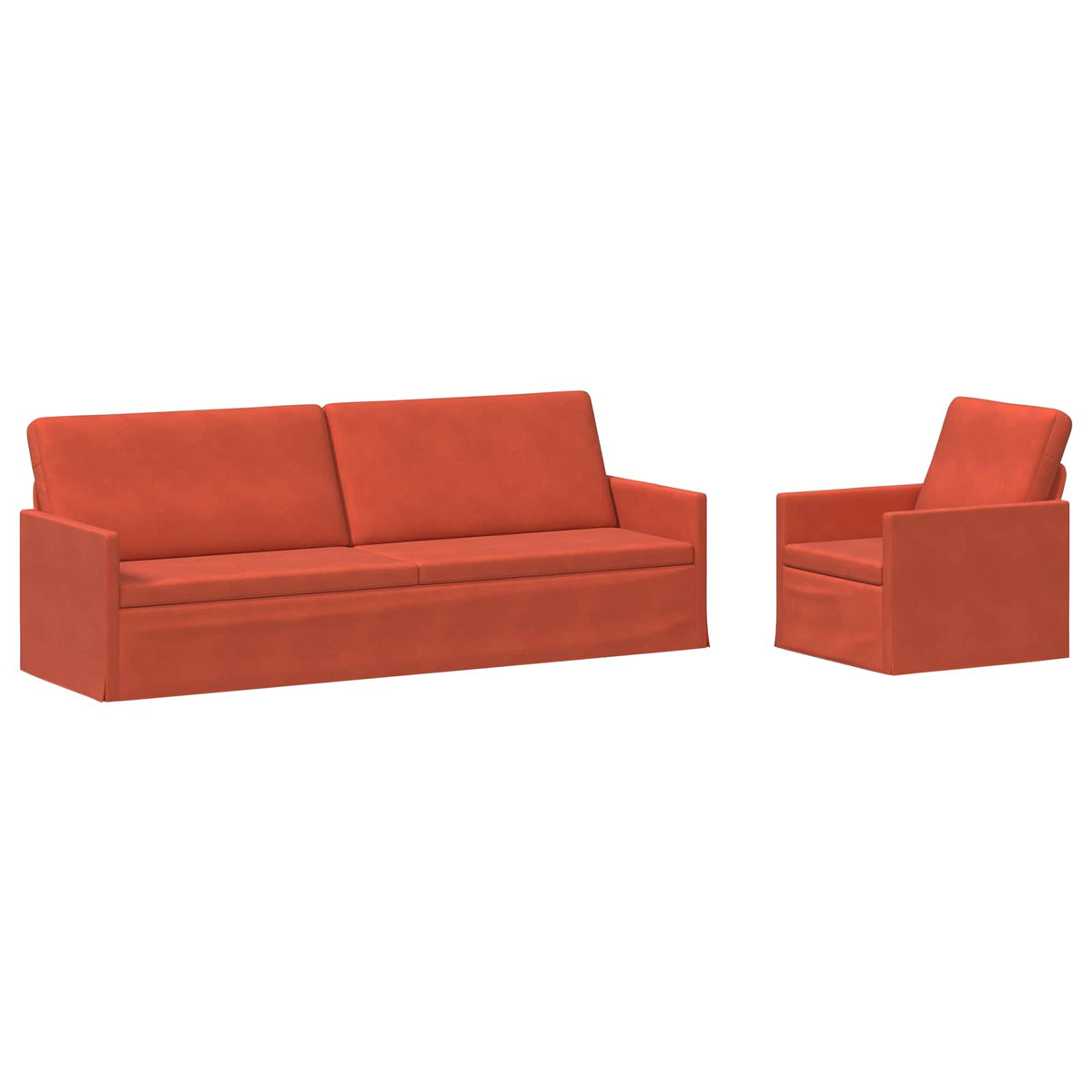 vidaXL Sofa Set 2 pcs Red Orange Corduroy Fabric
