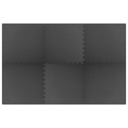 vidaXL Pool Ground Mat 6 pcs Black 2.16 ㎡ EVA Foam