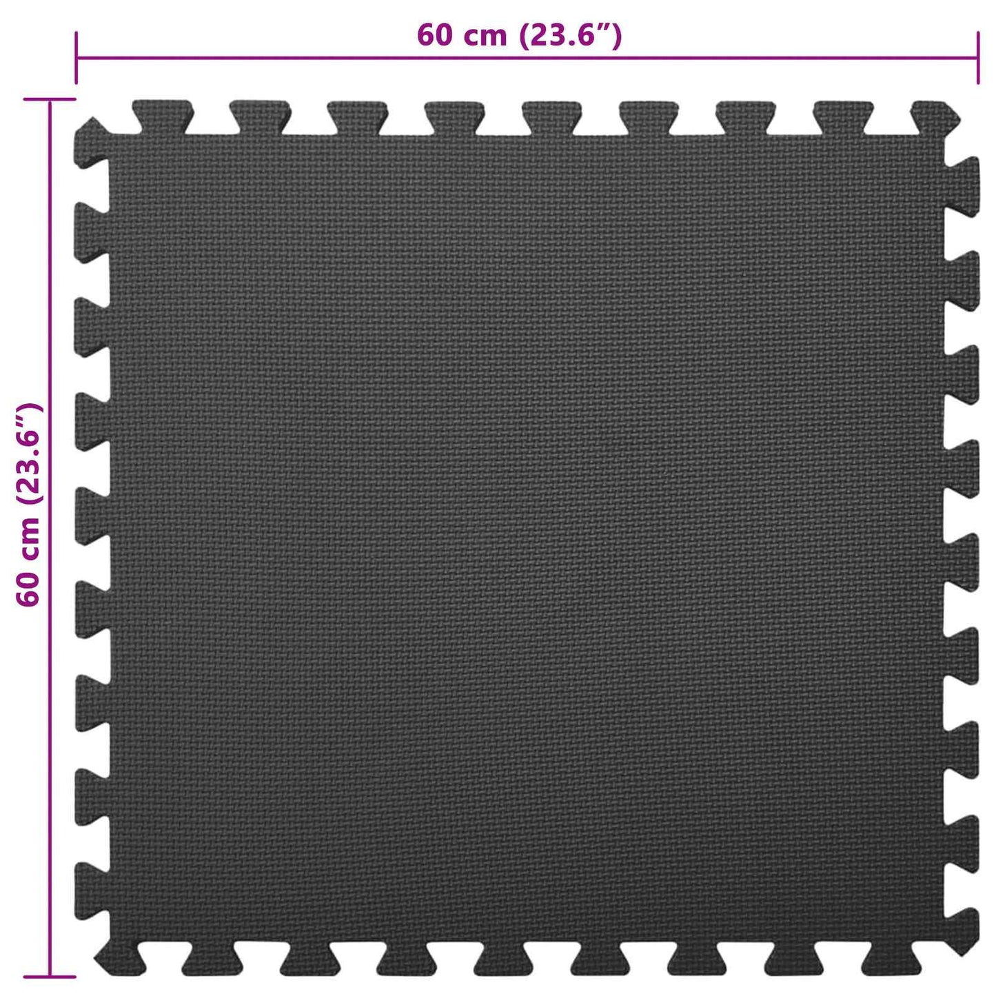 vidaXL Pool Ground Mat 6 pcs Black 2.16 ㎡ EVA Foam