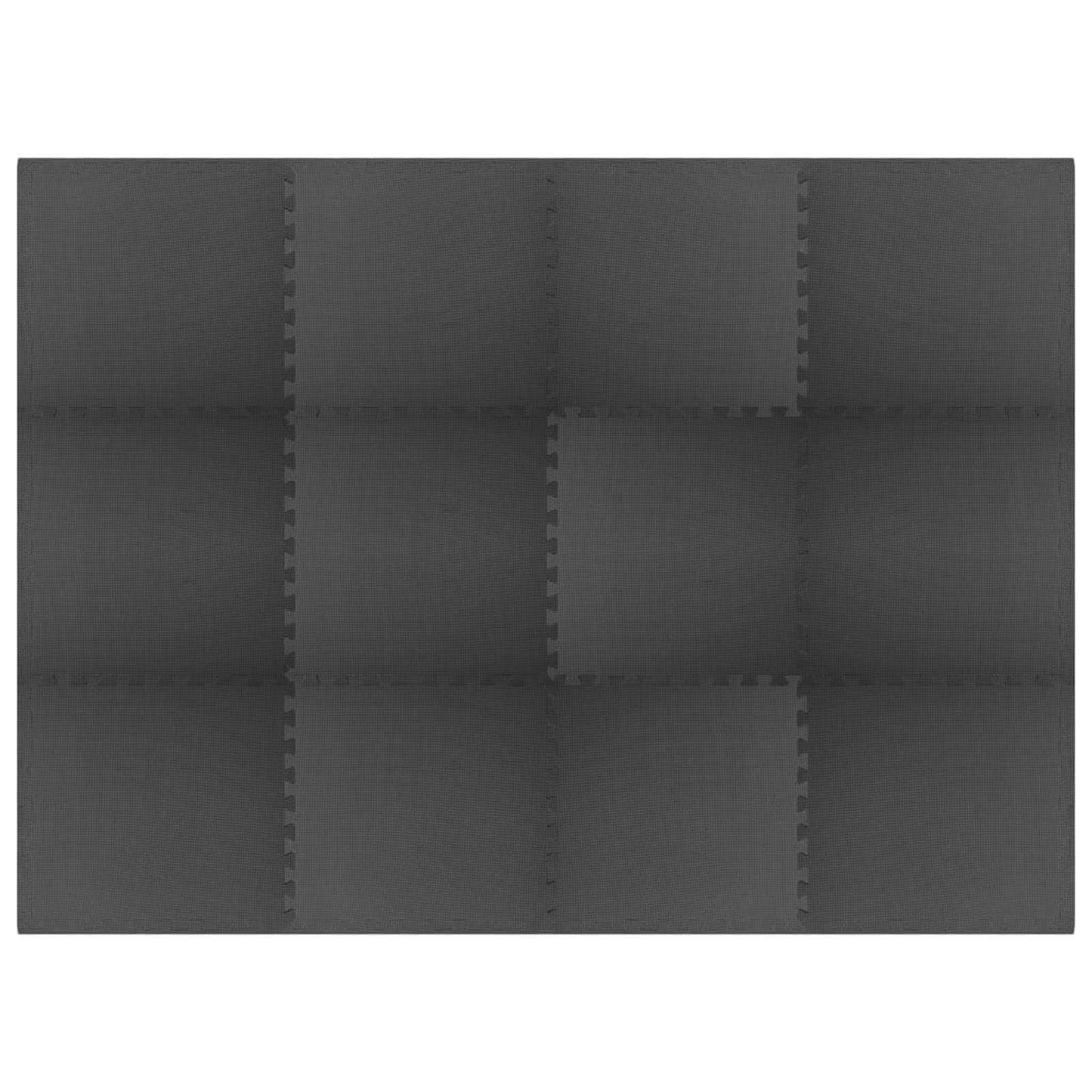 vidaXL Pool Ground Mat 12 pcs Black 4.32 ㎡ EVA Foam