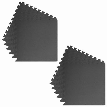 vidaXL Pool Ground Mat 12 pcs Black 4.32 ㎡ EVA Foam