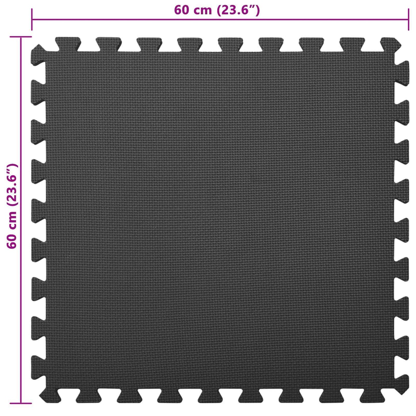 vidaXL Pool Ground Mat 12 pcs Black 4.32 ㎡ EVA Foam