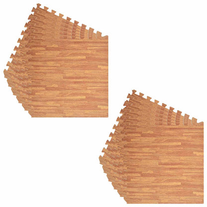 vidaXL Pool Ground Mat 12 pcs Wood 4.32 ㎡ EVA Foam