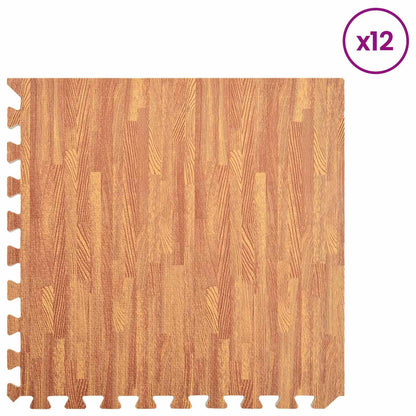 vidaXL Pool Ground Mat 12 pcs Wood 4.32 ㎡ EVA Foam