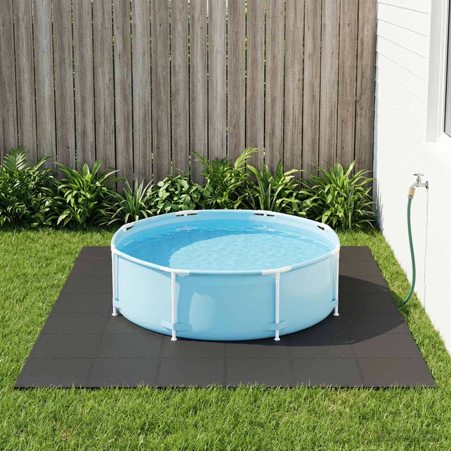 vidaXL Pool Ground Mat 50 pcs Black 18 m² EVA Foam