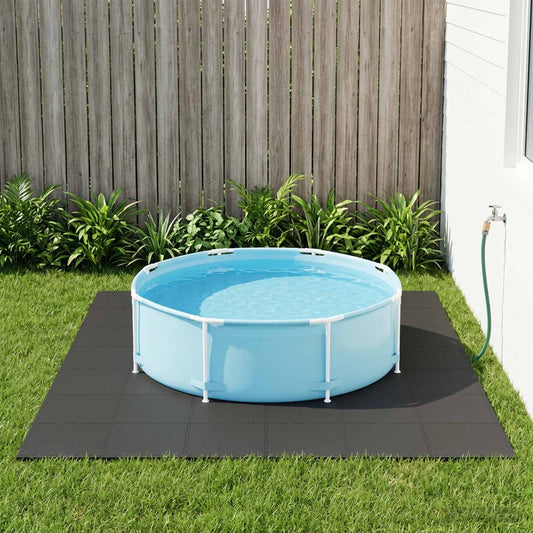 vidaXL Pool Ground Mat 50 pcs Black 18 m² EVA Foam
