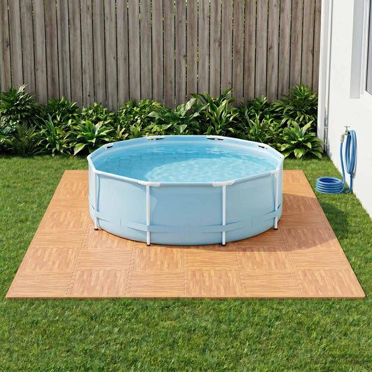 vidaXL Pool Ground Mat 50 pcs Wood 18 m² EVA Foam