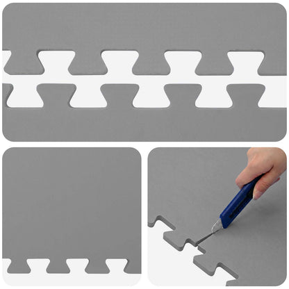 vidaXL Pool Ground Mat 12 pcs Grey 4.32 m² EVA Foam