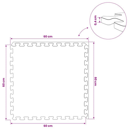 vidaXL Pool Ground Mat 12 pcs Grey 4.32 m² EVA Foam