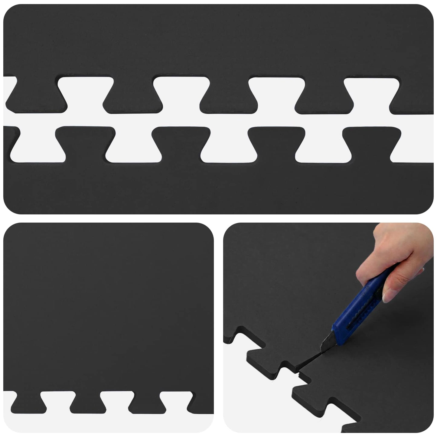 vidaXL Pool Ground Mat 24 pcs Black 8.64 m² EVA Foam