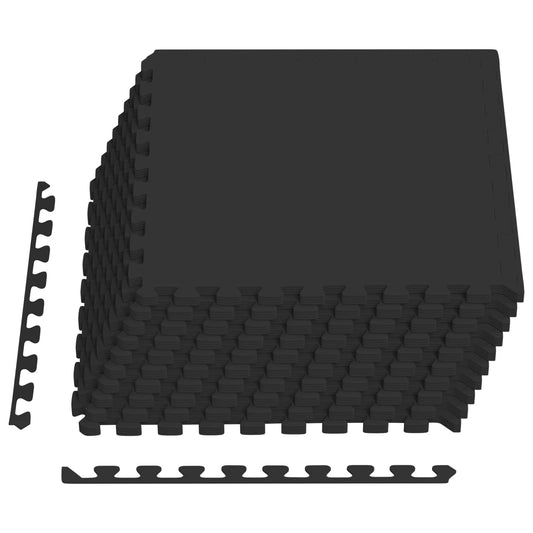 vidaXL Pool Ground Mat 40 pcs Black 14.4 m² EVA Foam