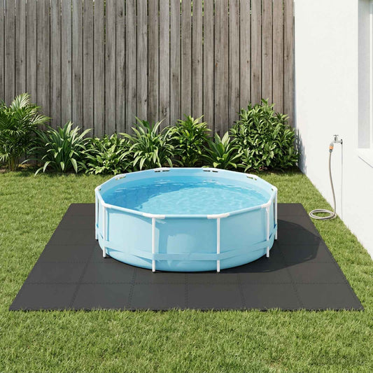 vidaXL Pool Ground Mat 50 pcs Black 18 m² EVA Foam