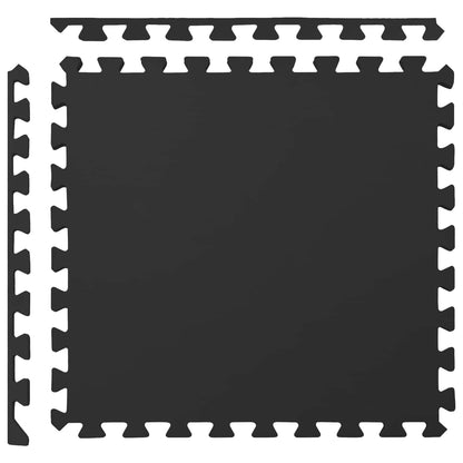 vidaXL Pool Ground Mat 50 pcs Black 18 m² EVA Foam
