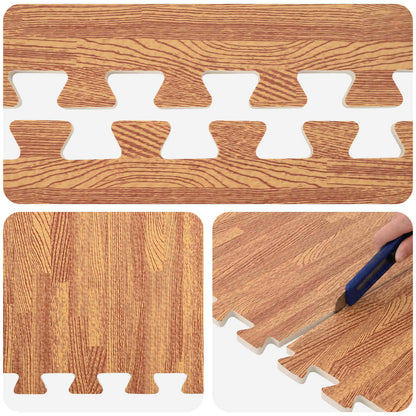vidaXL Pool Ground Mat 6 pcs Wood 2.16 m² EVA Foam