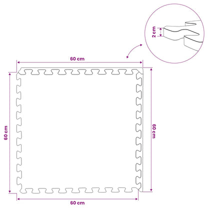 vidaXL Pool Ground Mat 6 pcs Wood 2.16 m² EVA Foam