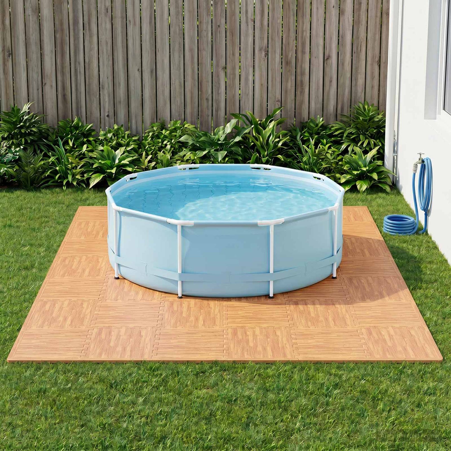 vidaXL Pool Ground Mat 12 pcs Wood 4.32 m² EVA Foam